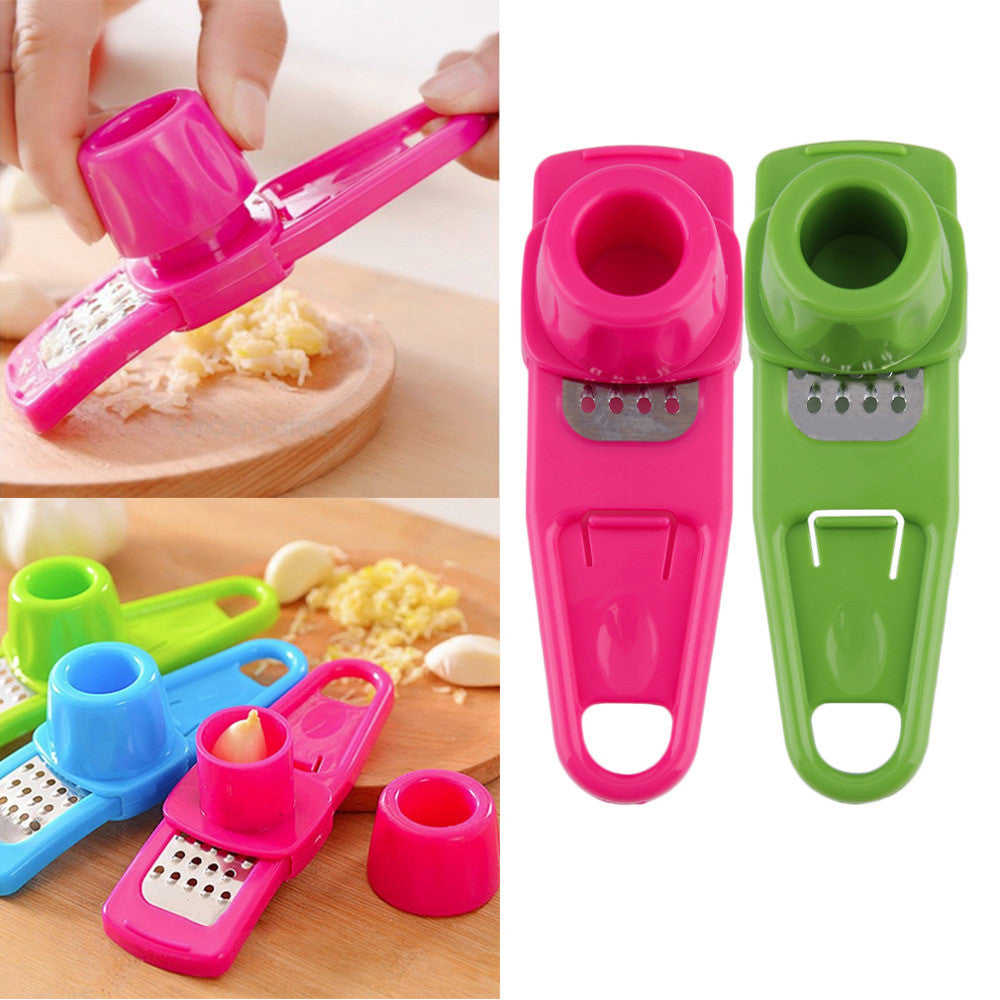 Multifunction Home Kitchen Plastic Stainless Steel Garlic Press Chopper Cutter