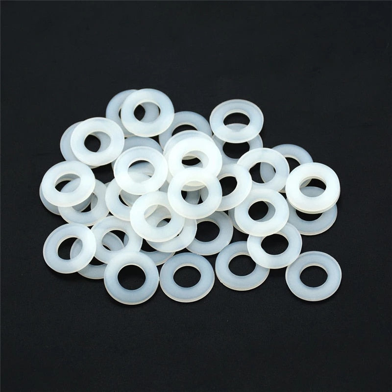 500pcs White Nylon Flat Washer Gasket Set Assortment Kit for M2-M10 Fasteners