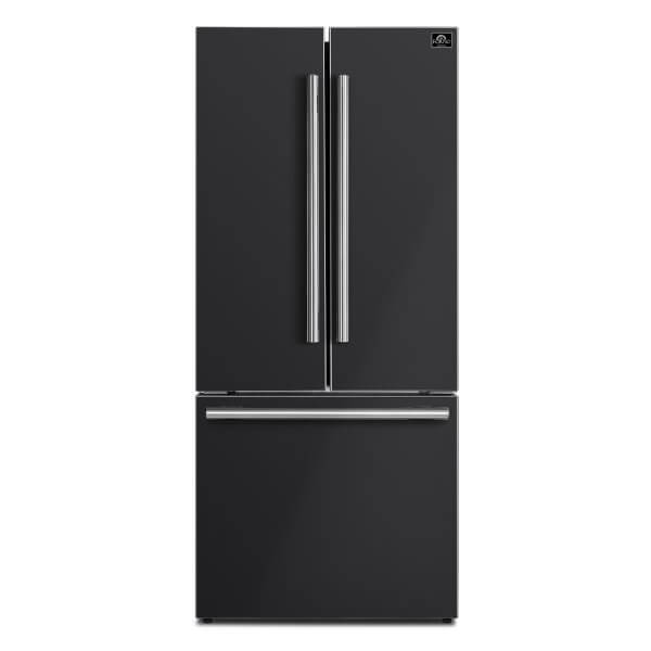 Forno Gallipoli 31-inch Black French Door Refrigerator with Ice Maker & Child Lock