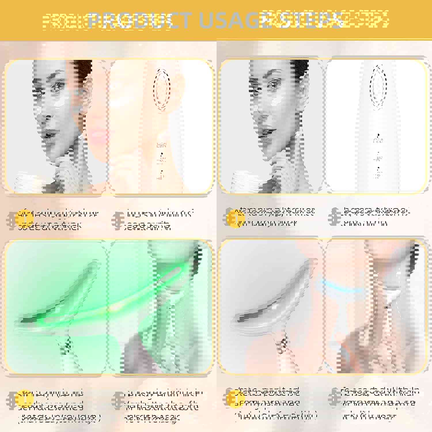 3 Modes Neck Beauty Device Facial Massager for Wrinkle Removal & Face Lift