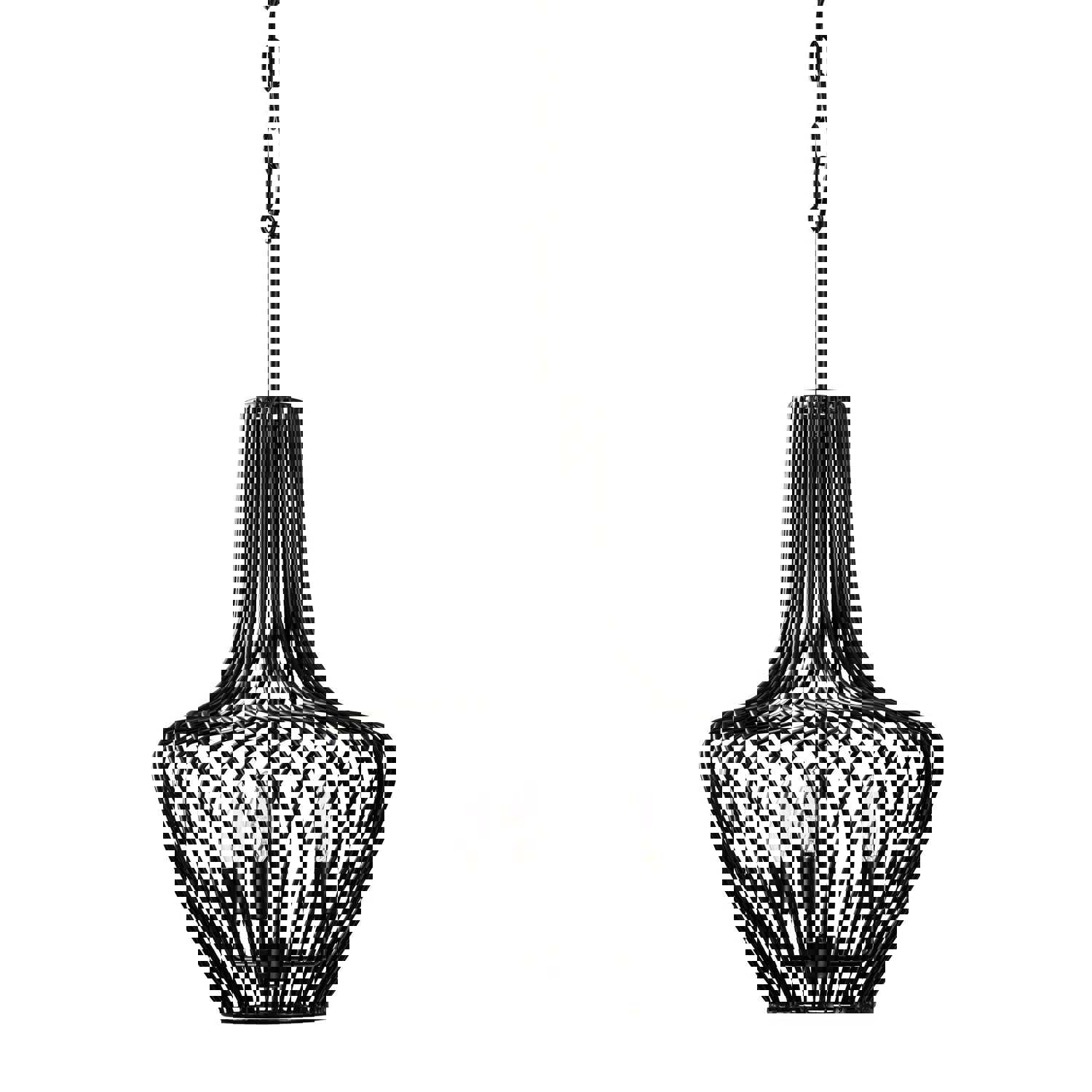 Elsa 3-Lt Genie Bottle Pendant - Black