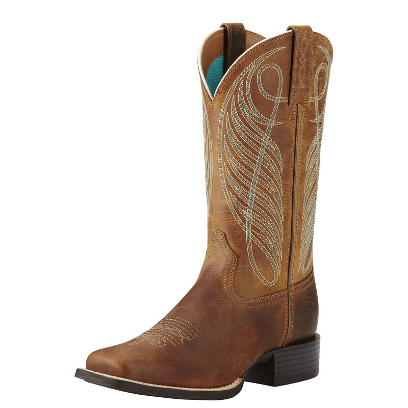 Ariat Round Up Wide Square Toe Western Boot