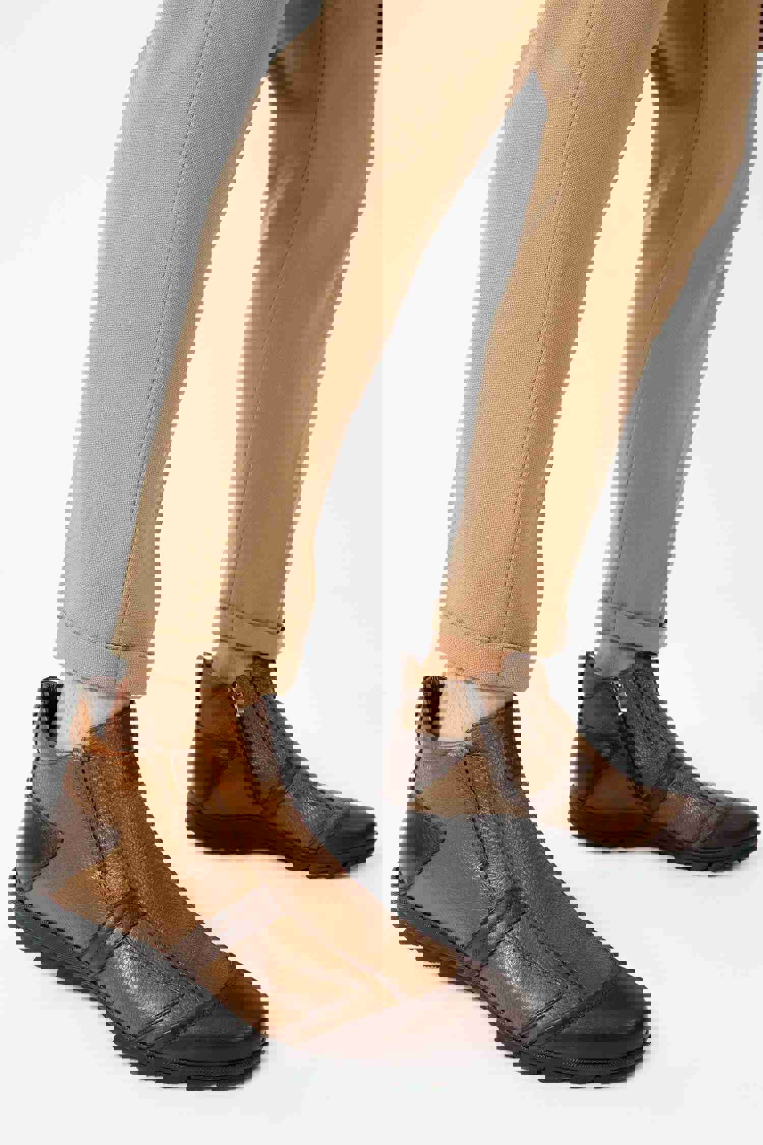 Montreal Classic Brown Leather Casual Zip-Up Ankle Boot for Men