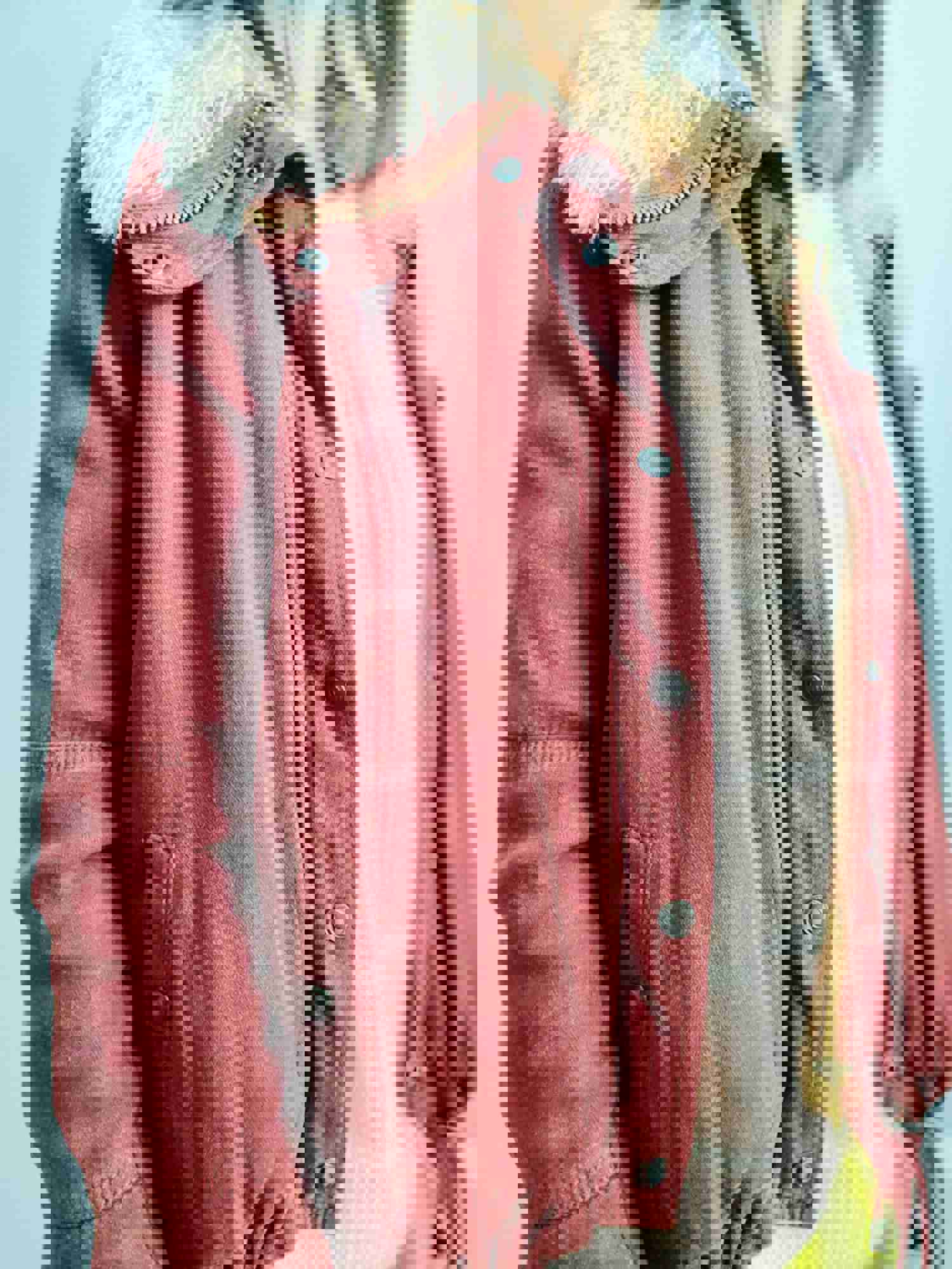 Vintage Burgundy Winter Jacket with Faux Fur