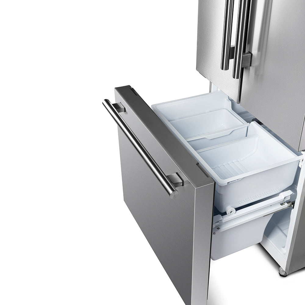 Forno 30 Inch French Door Built-In Refrigerator with 17.5 Cu Ft and Ice Maker in Stainless Steel