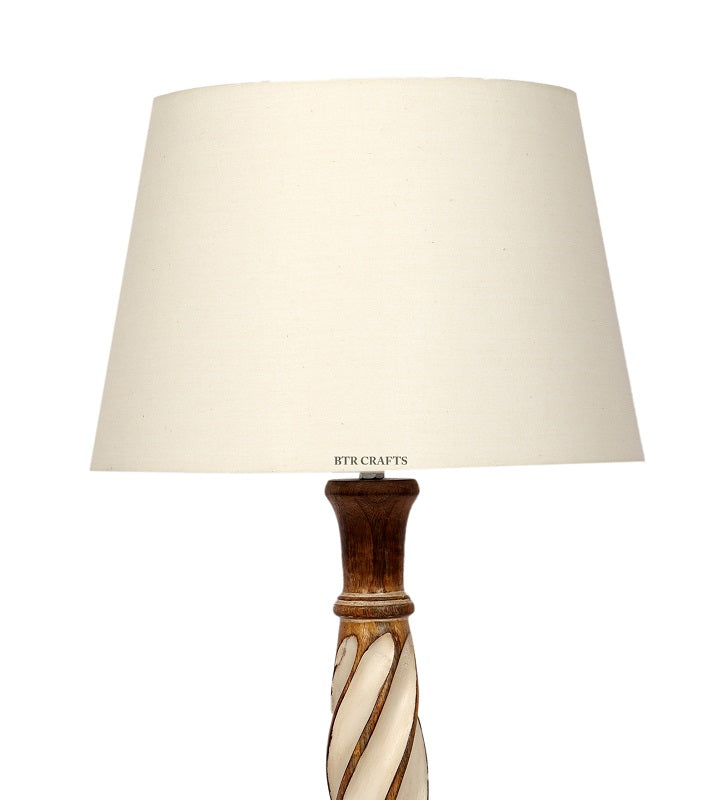 BTR CRAFTS Twister Wooden Table Lamp (Bulb not Included)