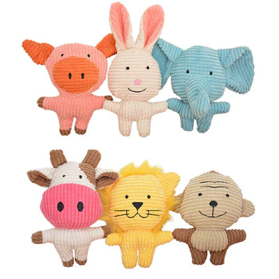 Squeaky Baby Toys - Soft Plush Animal Toys with Fun Sounds