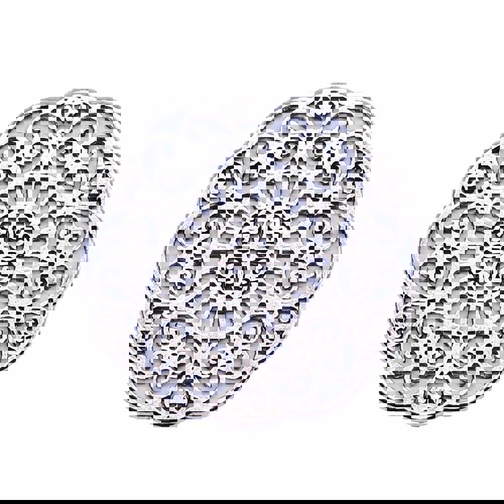 5pcs Antique Silver Hollow Flower Charms for DIY Jewelry Making