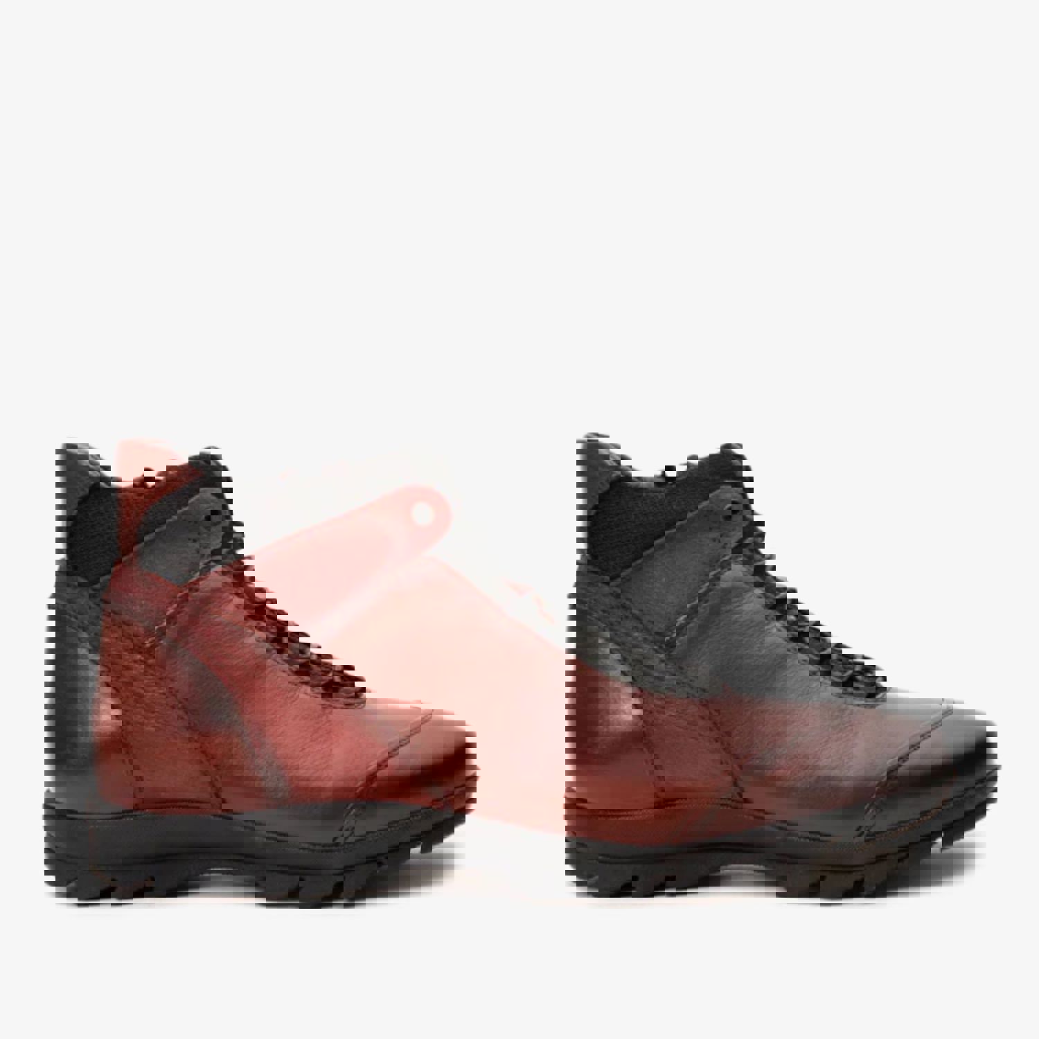 Houston Leather Burgundy Lace-Up Casual Men Boot with Zipper