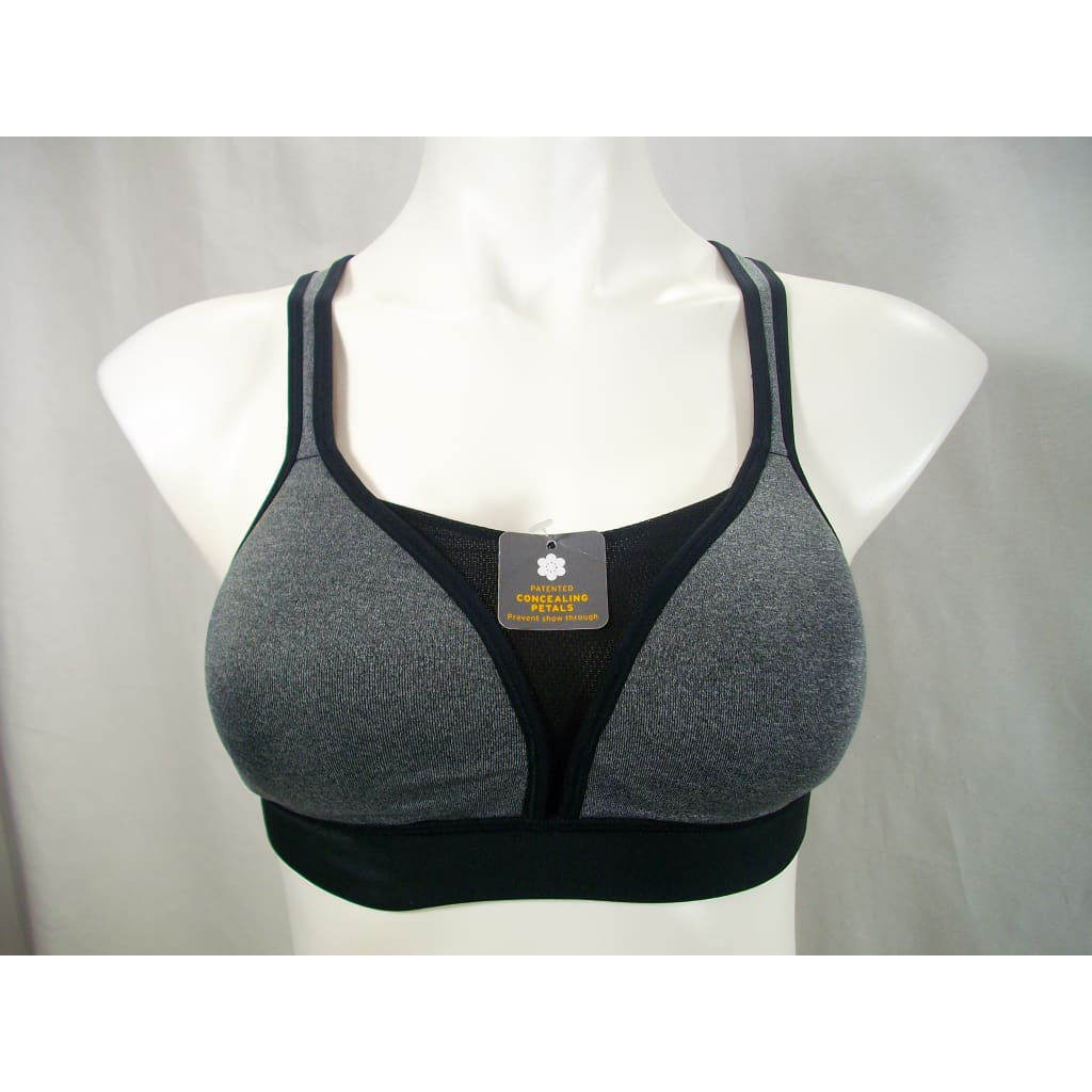 Champion N9619 C9 Power Shape V-Mesh Wire Free Sports Bra XS X-SMALL Gray