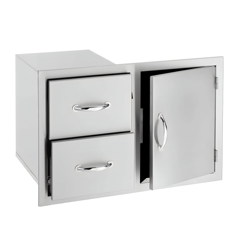 Summerset 36 Inch Flush Mount 2 Drawer & Access Door Combo - SSDC2-36