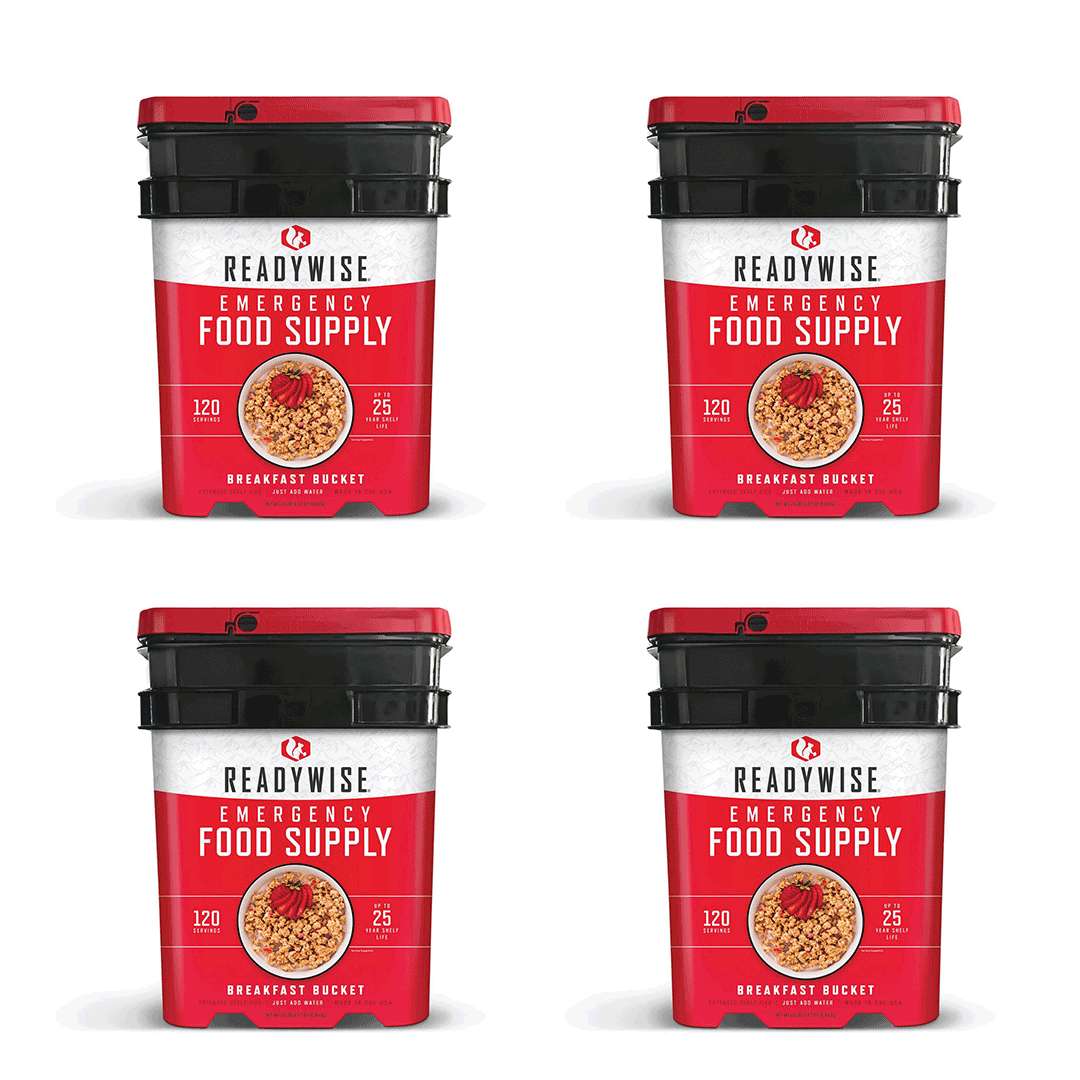 Breakfast Grab & Go Bucket - 120 Servings Emergency Storable Food by ReadyWise