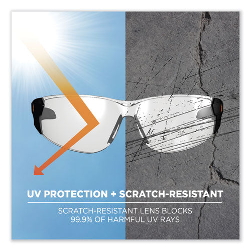 Skullerz Saga Frameless Safety Glasses - Black Nylon Impact Frame with Polycarb Lens