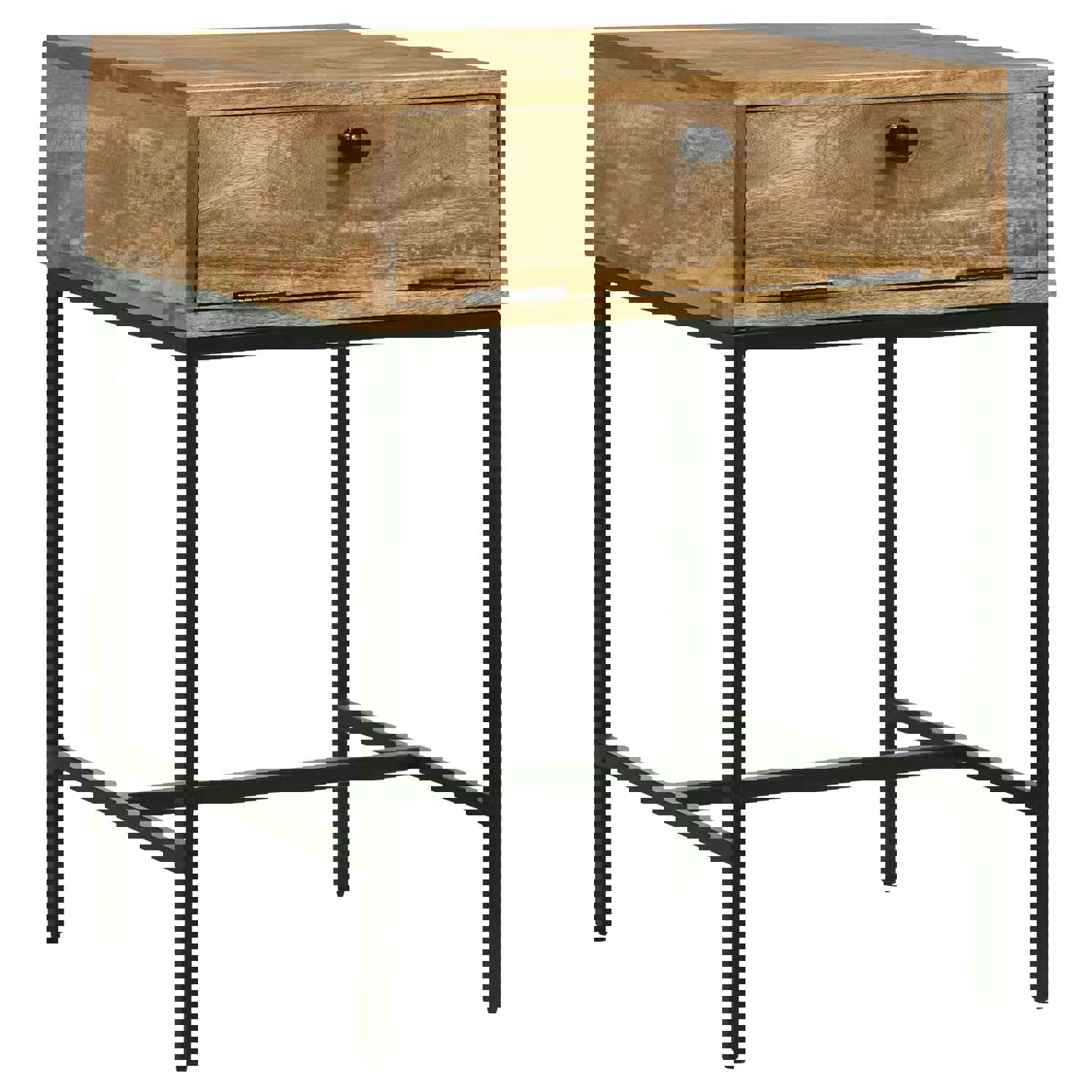 Stephie 1-drawer Rectangular End Table in Honey Brown