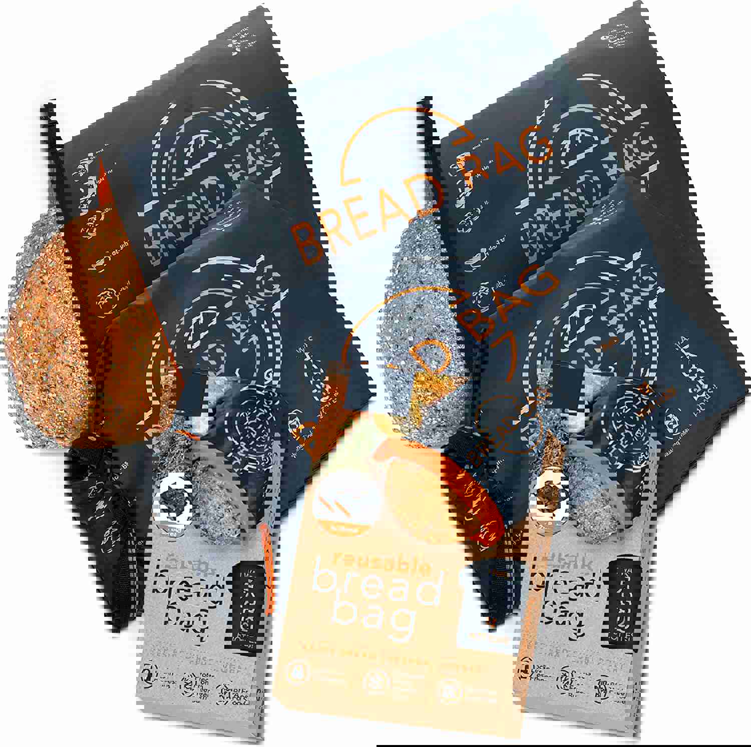 Linen Bread Bag - Reusable Freezer Bag for Homemade Bread