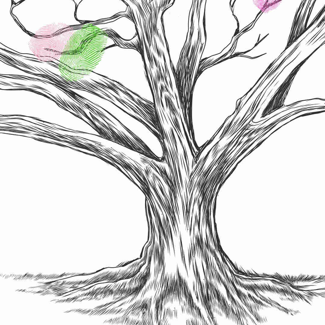 Low Oak Thumbprint Wedding Guest Book - Alternative Fingerprint Guestbook