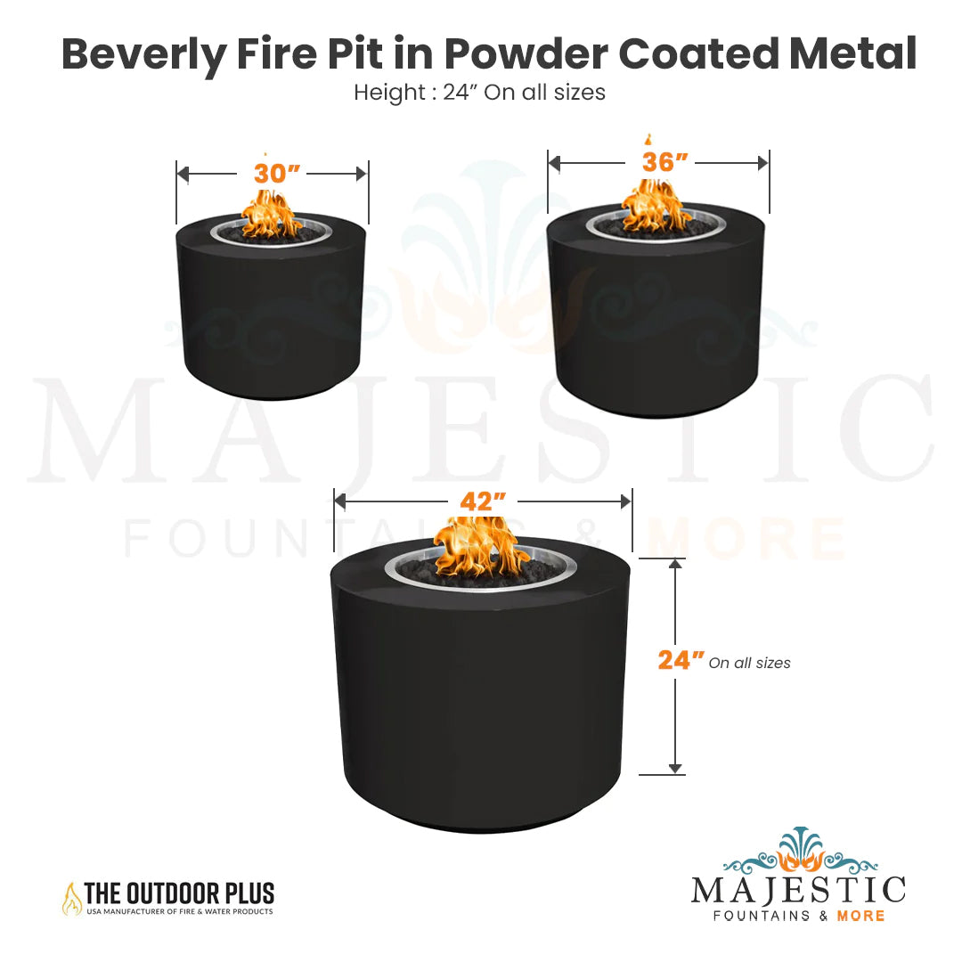 The Outdoor Plus Beverly Fire Pit in Powder Coated Metal with Free Cover