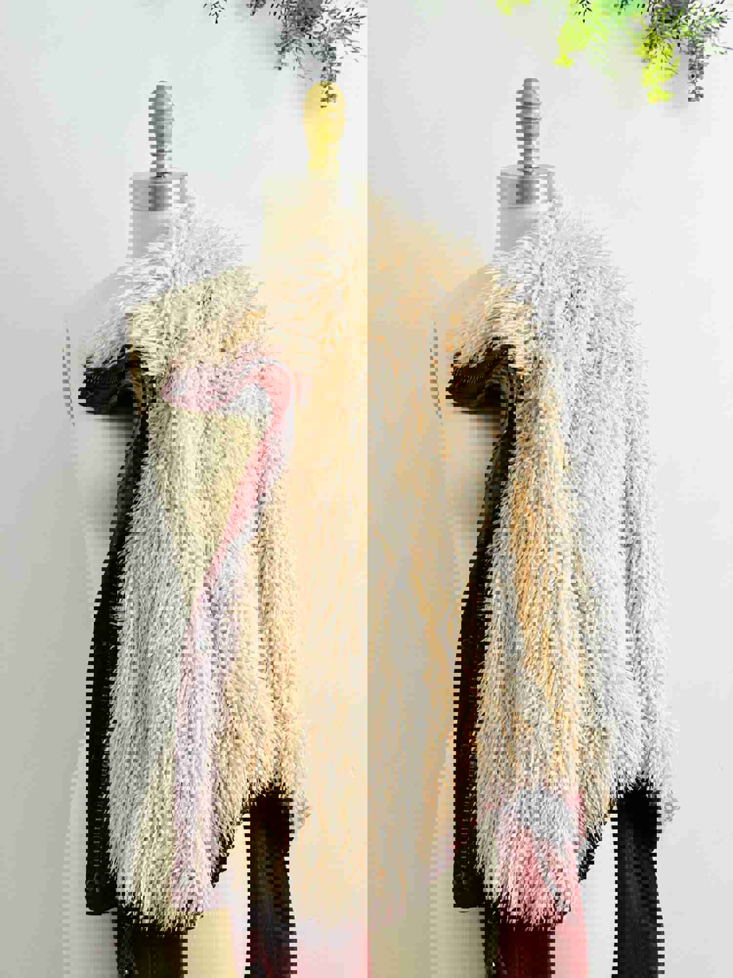 Vintage Burgundy Winter Jacket with Faux Fur