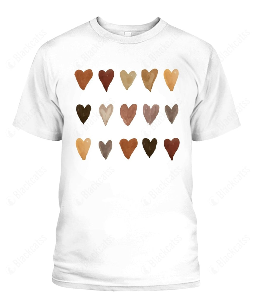 Watercolor Hearts Custom Graphic Apparel - Unisex Cotton T-Shirt