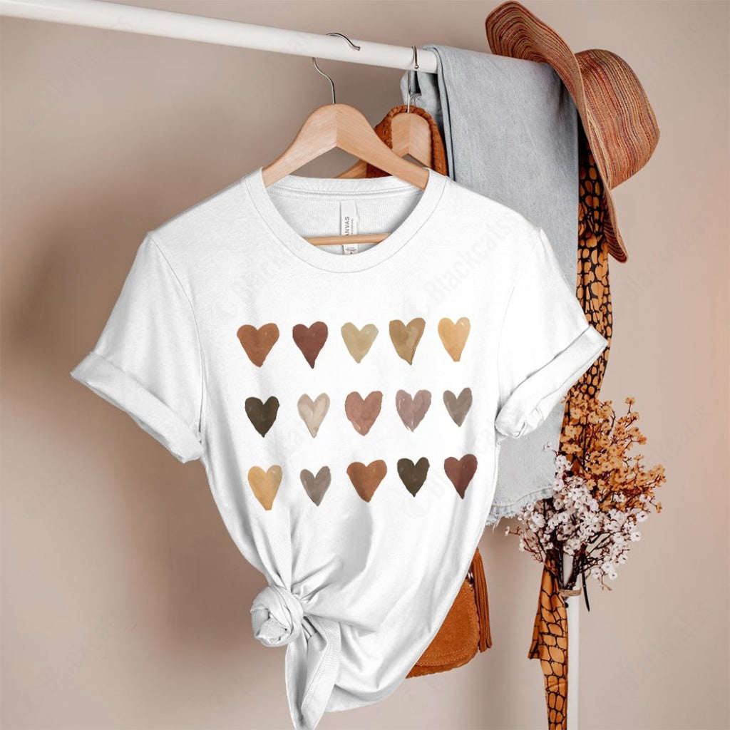 Watercolor Hearts Custom Graphic Apparel - Unisex Cotton T-Shirt