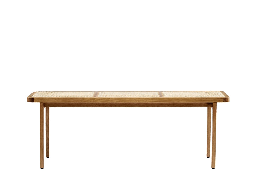 Le Roi Bench - Solid Oak with French Rattan Inlay