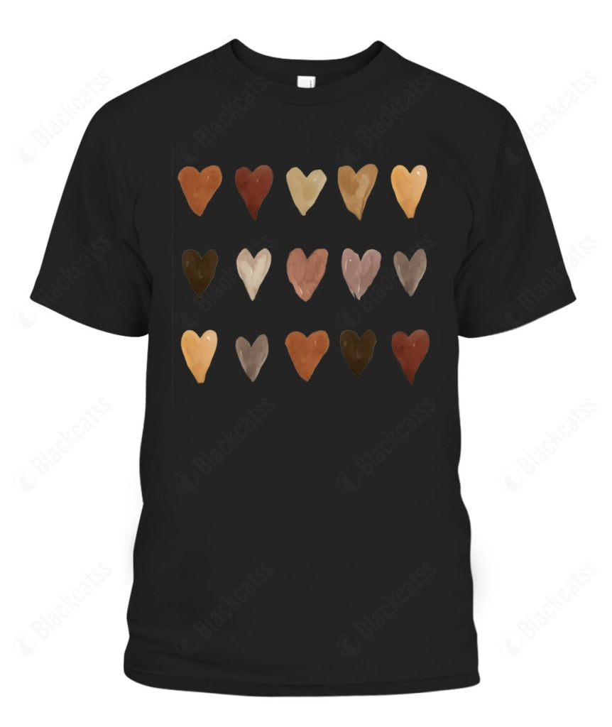 Watercolor Hearts Custom Graphic Apparel - Unisex Cotton T-Shirt