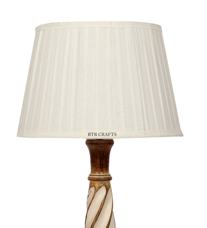 BTR CRAFTS Twister Wooden Table Lamp (Bulb not Included)