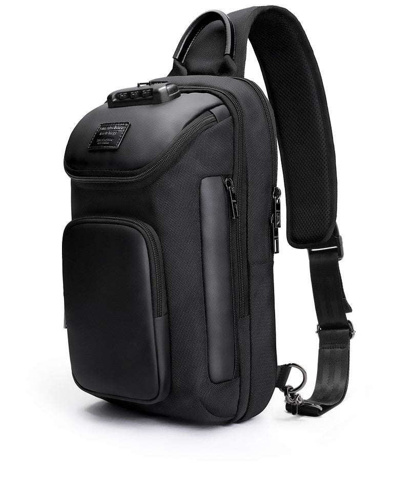 Lkblock Large Capacity Men Oxford Waterproof Multifunction Crossbody Bag