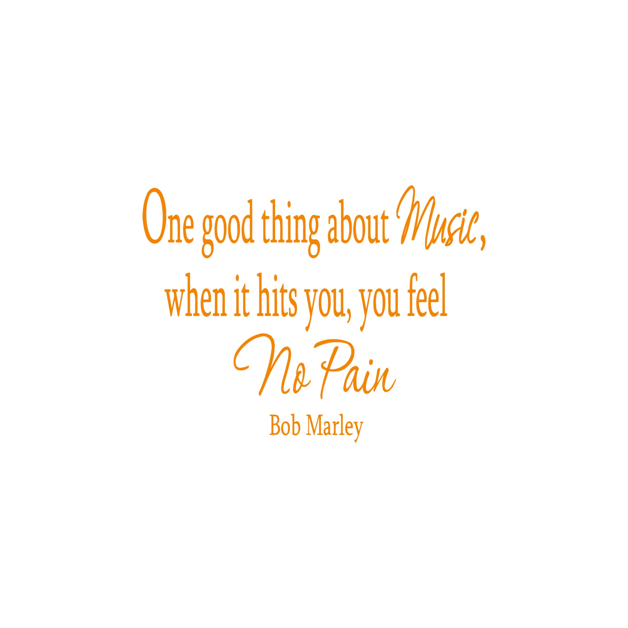 One Good Thing About Music Bob Marley Vinyl Wall Decal VWAQ