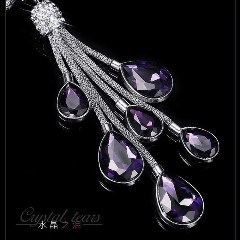 Luxury Rhinestone Swan Rear View Mirror Hanging Pendant for Women