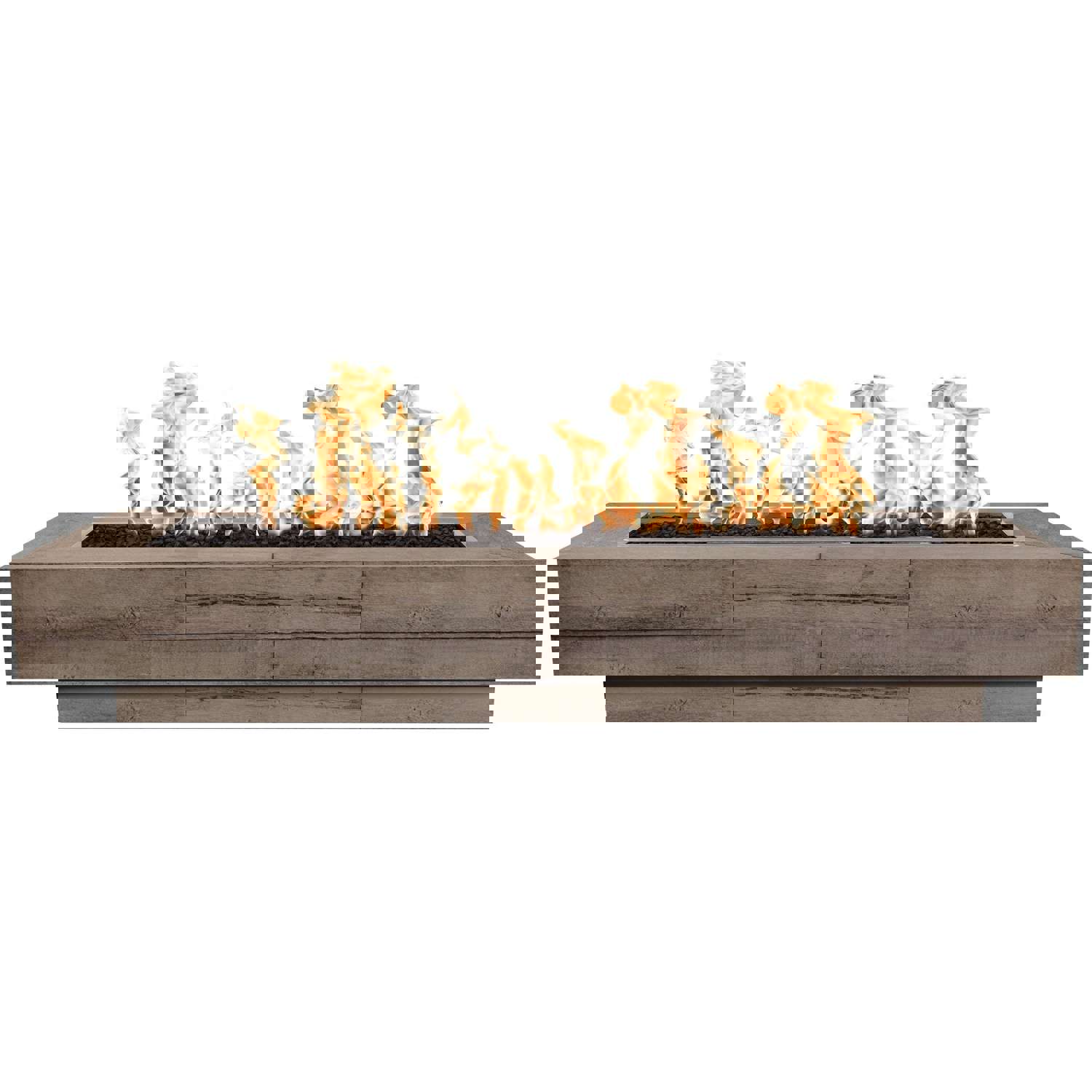 The Outdoor Plus 96 Coronado Wood Grain Concrete Gas Fire Pit