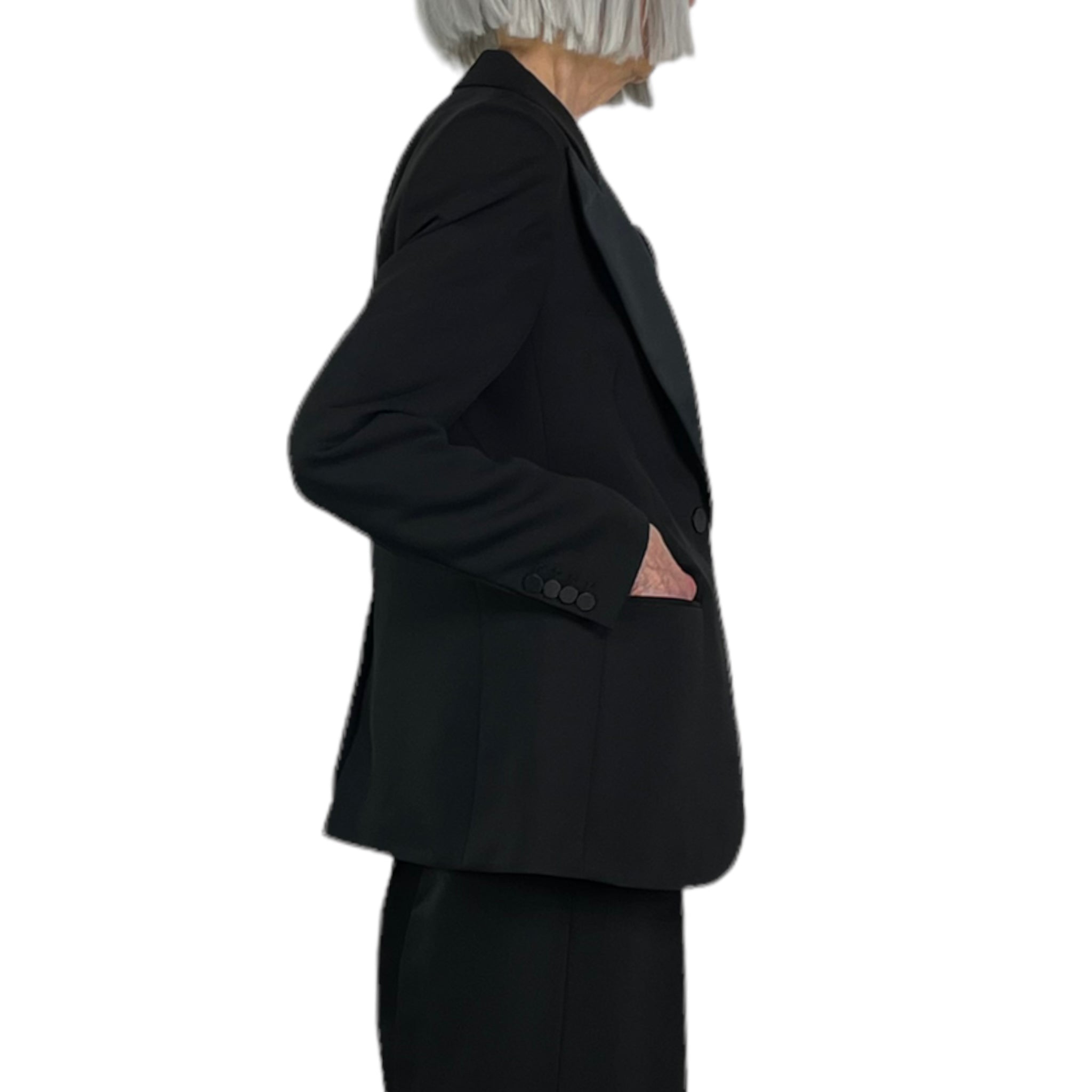 SATIN CREPE JACKET WITH ROSE