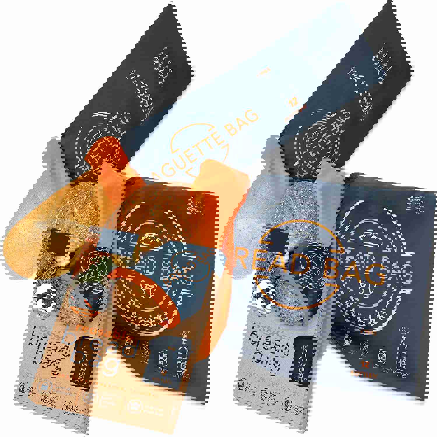 Linen Bread Bag - Reusable Freezer Bag for Homemade Bread