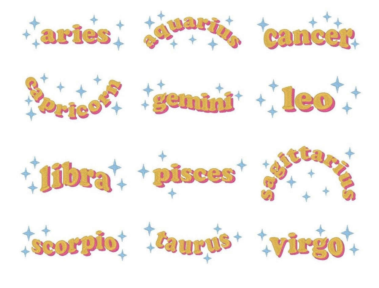 Zodiac Sign Embroidered Apparel