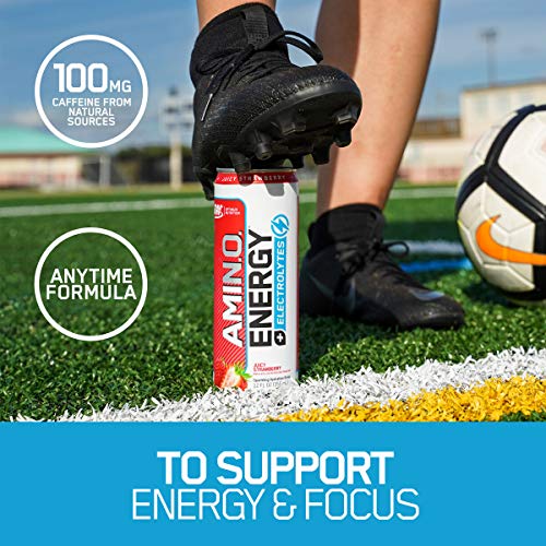 Optimum Nutrition Amino Energy + Electrolytes Sparkling Hydration Drink - Blueberry Lemonade, 12 Count