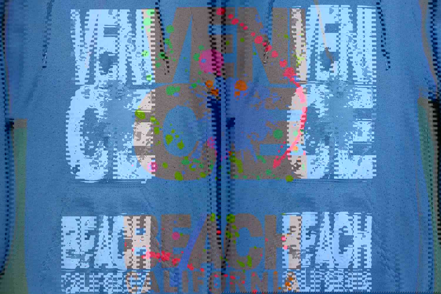 Venice Beach California Graffiti Paint Splatter 80s 90s Vintage Hoodie Sweatshirt