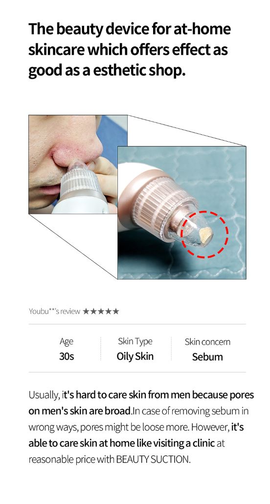 FACE FACTORY BEAUTY SUCTION - Korean Premium Blackhead Remover Vacuum for Pore Sebum Removal