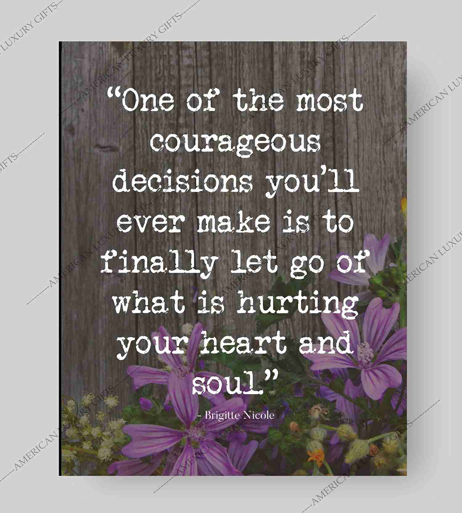 Brigitte Nicole Inspirational Quotes Floral Wall Print - 8 x 10 Ready to Frame