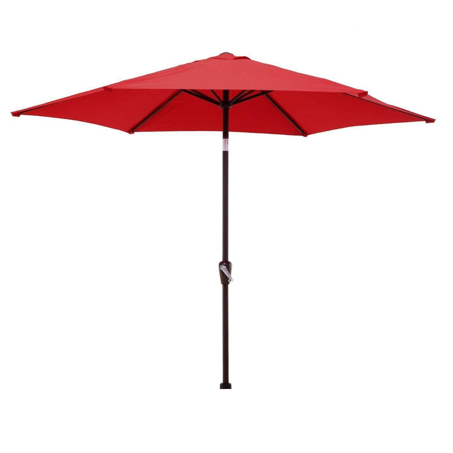 LCH 9 ft Outdoor Umbrella with Tilt Crank and Cover (Blue)