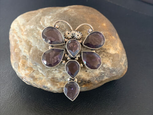 Handmade Sterling Silver Amethyst Dragonfly Pendant