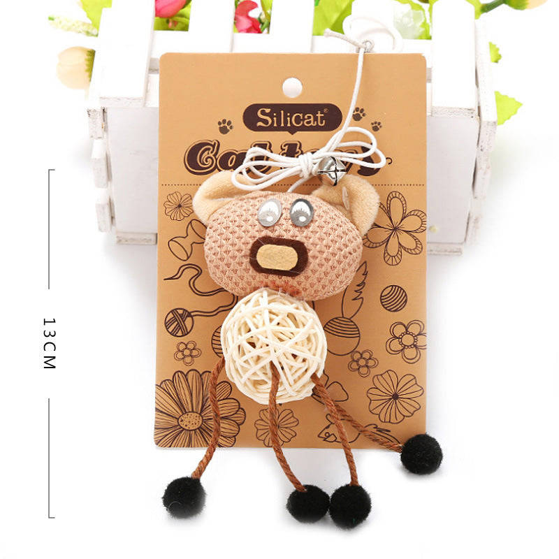 Linen and Rattan Cat Bed