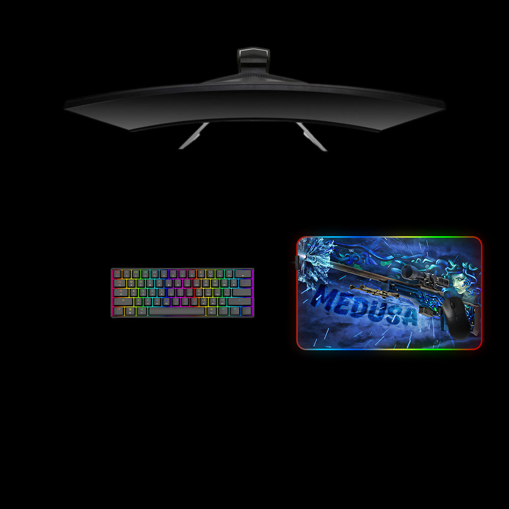 Counter-Strike AWP Medusa Design RGB Gaming Mouse Pad with LED Strip