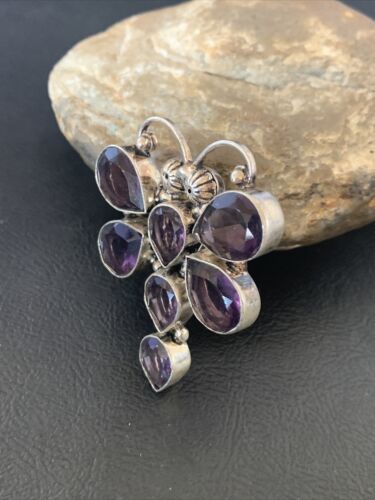 Handmade Sterling Silver Amethyst Dragonfly Pendant