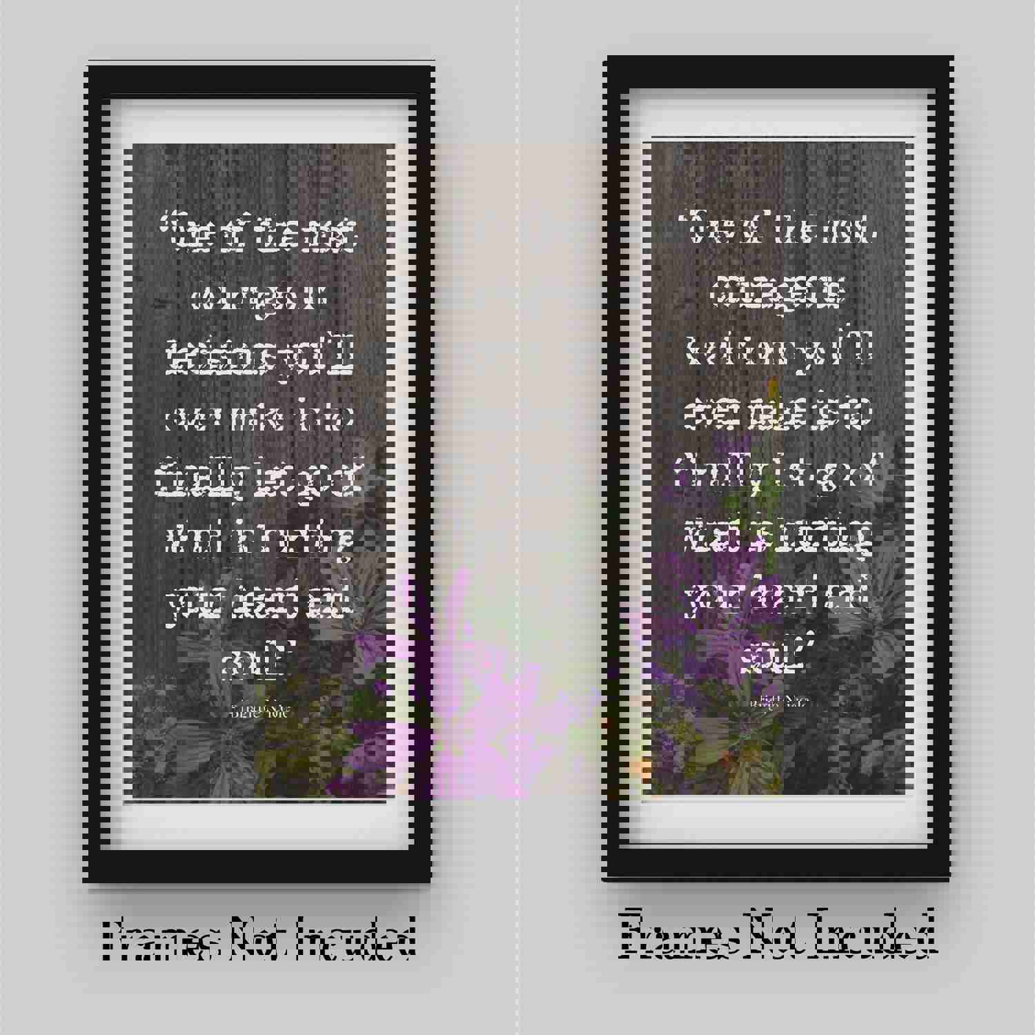Brigitte Nicole Inspirational Quotes Floral Wall Print - 8 x 10 Ready to Frame