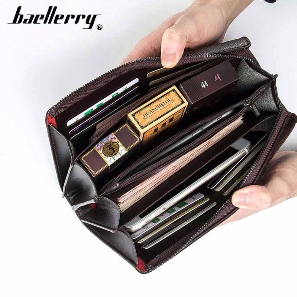 Baellerry Large Capacity PU Leather Men Clutch Bag with Handle
