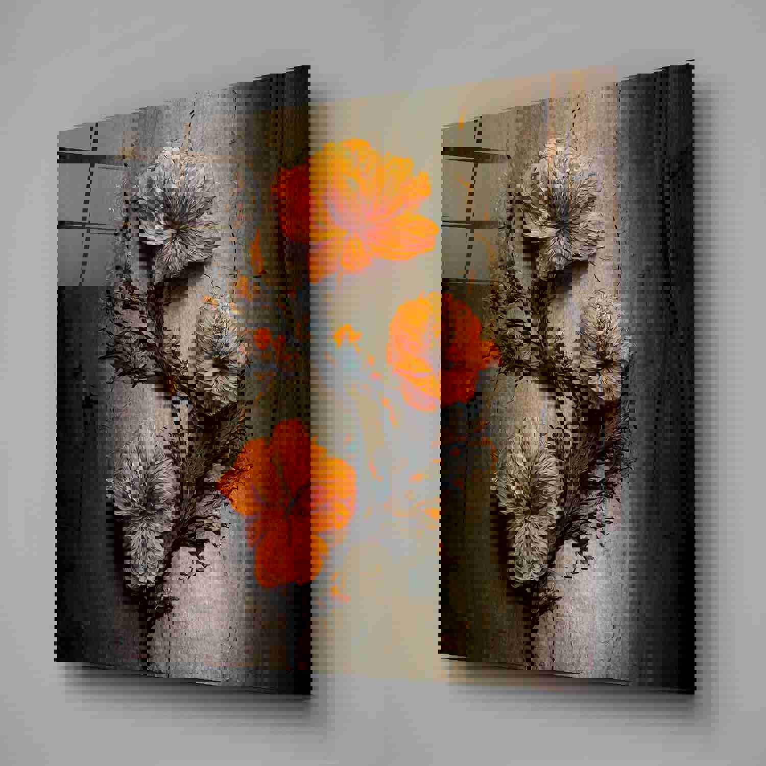 Timeless Flowers Glass Wall Art - Designer Collection