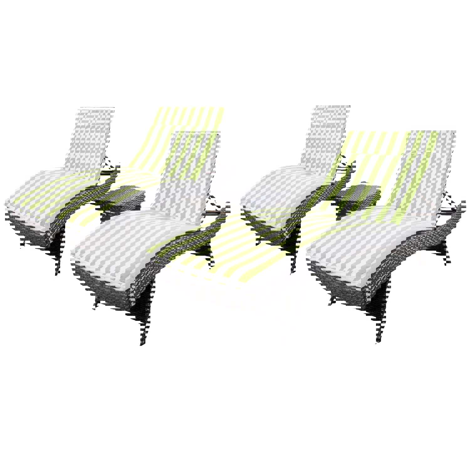 Lakeport 3pc Outdoor Brown Wicker Chaise Lounge Chair & Table Set