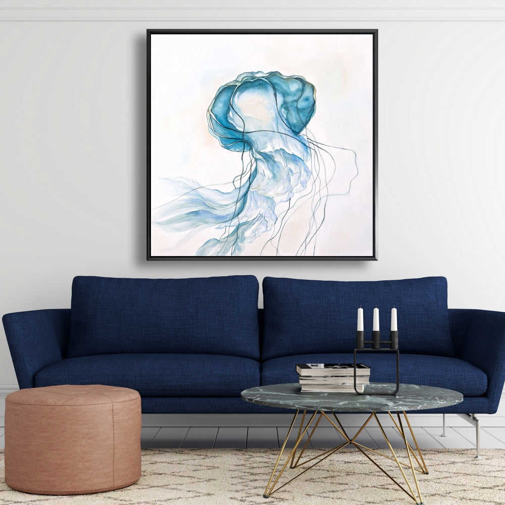 Jellyfish Moving, Fine Art Gallery Wrapped Canvas 24x36