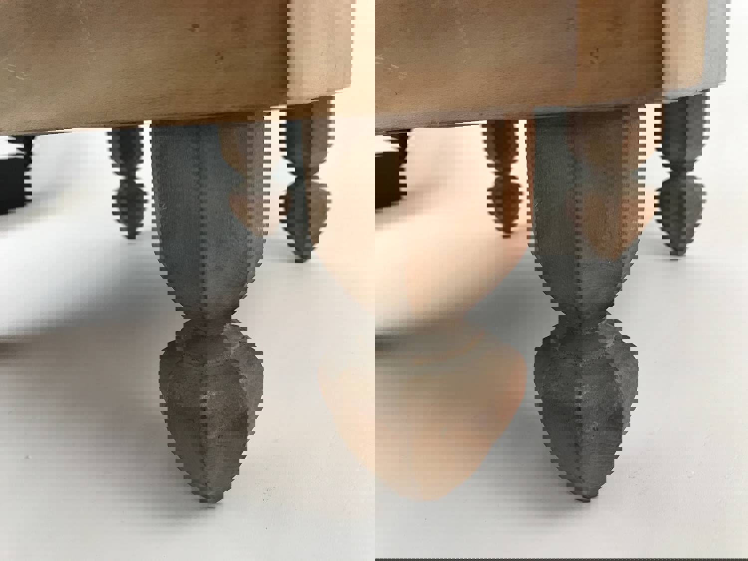 Vintage Japanese Wood Go Board Game Goban with 19x19 Grid and 4 Legs