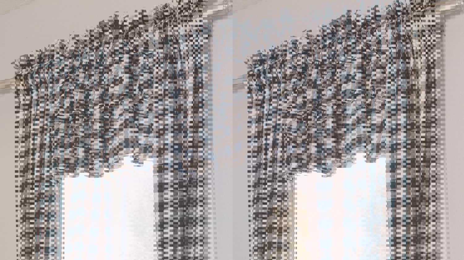 Annie Buffalo Black Check Ruffled Valance 16x60 - Premium Cotton Farmhouse Decor